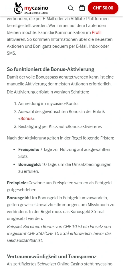 MyCasino Welcome Bonus Desktop