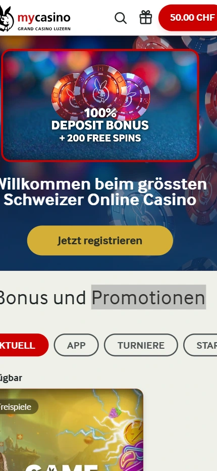 MyCasino Welcome Bonus Desktop